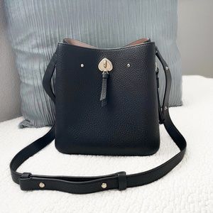 Kate Spade Marti Small Bucket Bag, Black Leather, Shoulder and Crossbody, EUC